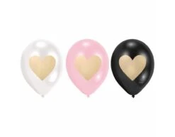 Hartjes Ballonnen Goud 23cm 6st