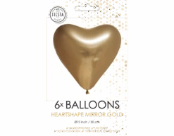 Hartjes Ballonnen Goud 30cm 6st -Feestartikelen Winkel hartjes ballonnen goud 30cm 6st 1