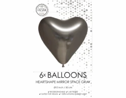Hartjes Ballonnen Grijs 30cm 6st -Feestartikelen Winkel hartjes ballonnen grijs 30cm 6st 1