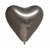 Hartjes Ballonnen Grijs 30cm 6st -Feestartikelen Winkel hartjes ballonnen grijs 30cm 6st