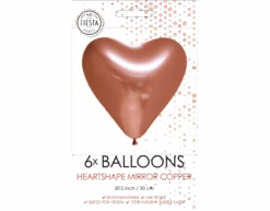 Hartjes Ballonnen Koper 30cm 6st -Feestartikelen Winkel hartjes ballonnen koper 30cm 6st 1
