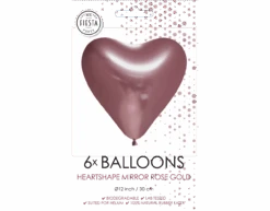 Hartjes Ballonnen Rose Goud 30cm 6st -Feestartikelen Winkel hartjes ballonnen rose goud 30cm 6st 1