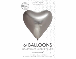 Hartjes Ballonnen Zilver 30cm 6st -Feestartikelen Winkel hartjes ballonnen zilver 30cm 6st 1