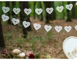 Hartjes Slinger Wit 1,8m -Feestartikelen Winkel hartjes slinger wit 18m 2