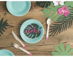 Hawaii Tafeldecoratie Palmblad 14,5cm 6st -Feestartikelen Winkel hawaii tafeldecoratie palmblad 145cm 6st 2
