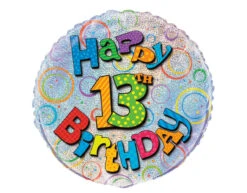 Helium Ballon 13 Jaar Glitters 45cm Leeg