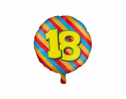 Helium Ballon 18 Jaar Gekleurd Leeg 46cm