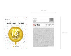 Helium Ballon 18Th Birthday Goud Leeg 45cm -Feestartikelen Winkel helium ballon 18th birthday goud leeg 45cm 5