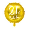 Helium Ballon 21Th Birthday Goud Leeg 45cm -Feestartikelen Winkel helium ballon 21th birthday goud leeg 45cm