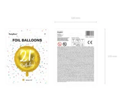 Helium Ballon 21Th Birthday Goud Leeg 45cm -Feestartikelen Winkel helium ballon 21th birthday goud leeg 45cm 2