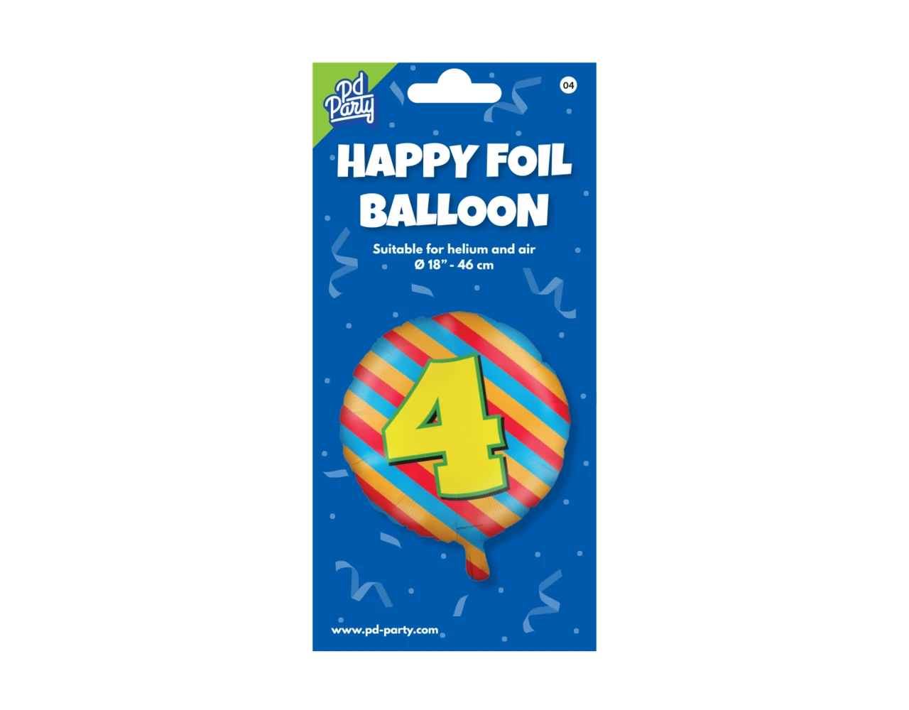 Helium Ballon 4 Jaar Gekleurd Leeg 46cm 5 Helium Ballon 4 Jaar Gekleurd Leeg 46cm - Afbeelding 3