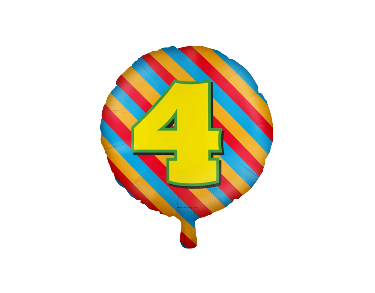 Helium Ballon 4 Jaar Gekleurd Leeg 46cm 3 Helium Ballon 4 Jaar Gekleurd Leeg 46cm