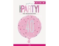 Helium Ballon 40 Jaar Roze 45cm Leeg -Feestartikelen Winkel helium ballon 40 jaar roze 45cm leeg 1