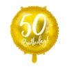 Helium Ballon 50Th Birthday Goud Leeg 45cm -Feestartikelen Winkel helium ballon 50th birthday goud leeg 45cm