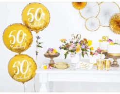 Helium Ballon 50Th Birthday Goud Leeg 45cm -Feestartikelen Winkel helium ballon 50th birthday goud leeg 45cm 2