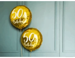 Helium Ballon 50Th Birthday Goud Leeg 45cm -Feestartikelen Winkel helium ballon 50th birthday goud leeg 45cm 4