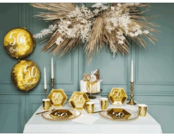 Helium Ballon 50Th Birthday Goud Leeg 45cm -Feestartikelen Winkel helium ballon 50th birthday goud leeg 45cm 5