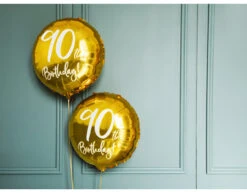 Helium Ballon 90Th Birthday Goud Leeg 45cm -Feestartikelen Winkel helium ballon 90th birthday goud leeg 45cm 3