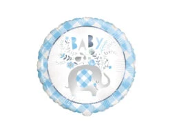 Helium Ballon Baby Olifant Blauw 45cm Leeg