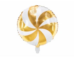 Helium Ballon Candy Goud Wit Leeg 35cm