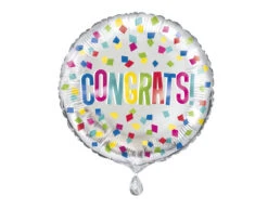 Helium Ballon Congrats Confetti 45cm Leeg