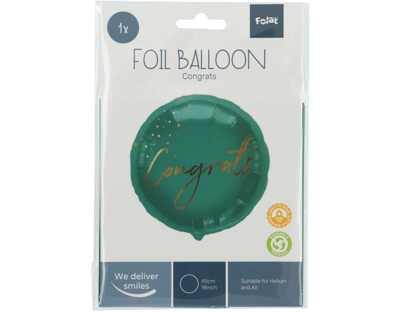 Helium Ballon Congrats Groen Leeg 45cm 4 Helium Ballon Congrats Groen Leeg 45cm - Afbeelding 2