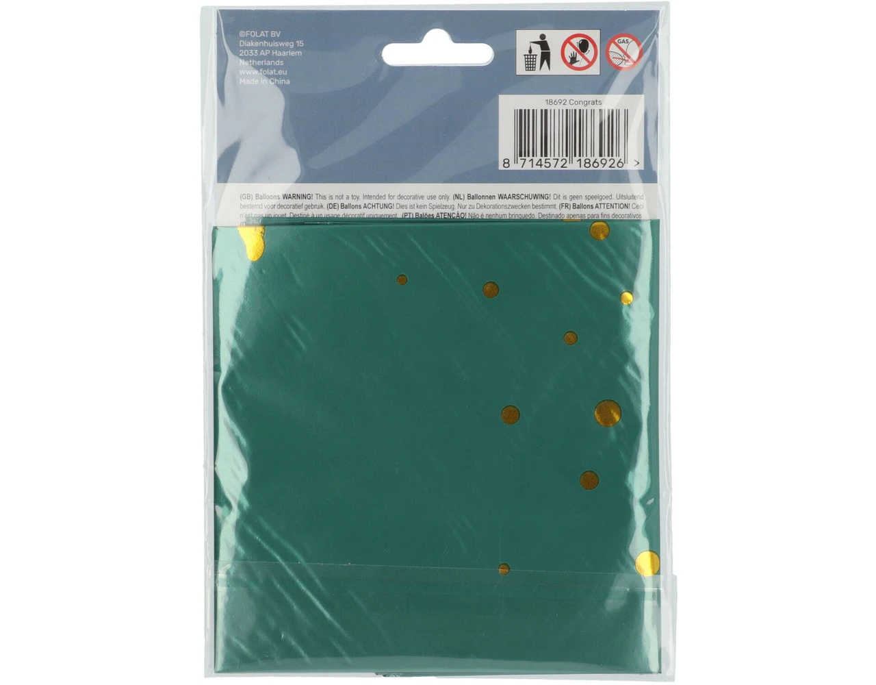 Helium Ballon Congrats Groen Leeg 45cm 5 Helium Ballon Congrats Groen Leeg 45cm - Afbeelding 3