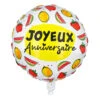 Helium Ballon Fruit Joyeux Anniversaire Dubbelzijdig Leeg 45cm -Feestartikelen Winkel helium ballon fruit joyeux anniversaire dubbelzijd