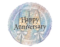 Helium Ballon Happy Anniversary 45cm Leeg