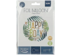 Helium Ballon Happy B-Day Bladeren Leeg 45cm -Feestartikelen Winkel helium ballon happy b day bladeren leeg 45cm 2