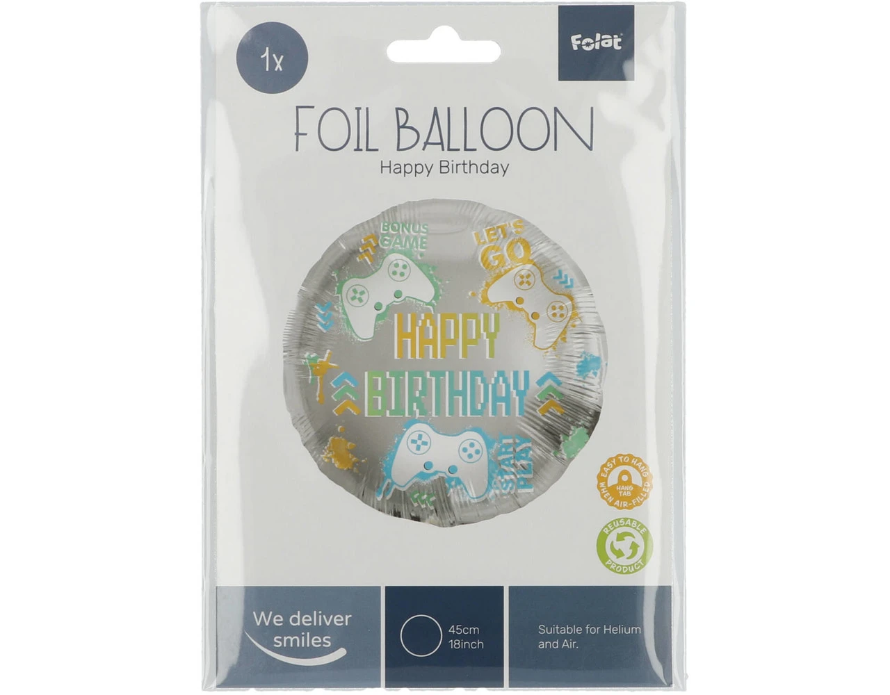 Helium Ballon Happy Birthday Gamen Leeg 45cm 5 Helium Ballon Happy Birthday Gamen Leeg 45cm - Afbeelding 3