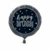 Helium Ballon Happy Birthday Glitter Zwart 45cm Leeg -Feestartikelen Winkel helium ballon happy birthday glitter zwart 45cm le