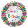 Helium Ballon Happy Birthday Linten Regenboog 45cm Leeg