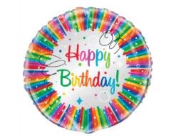 Helium Ballon Happy Birthday Linten Regenboog 45cm Leeg