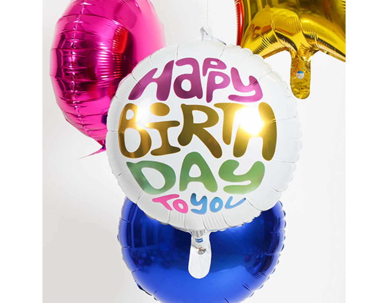 Helium Ballon Happy Birthday Retro Leeg 45cm 4 Helium Ballon Happy Birthday Retro Leeg 45cm - Afbeelding 2