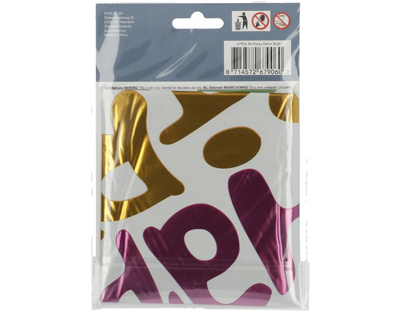 Helium Ballon Happy Birthday Retro Leeg 45cm 6 Helium Ballon Happy Birthday Retro Leeg 45cm - Afbeelding 4