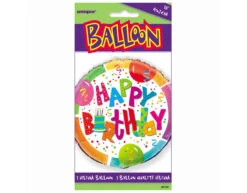 Helium Ballon Happy Birthday Taart Rond 45cm Leeg -Feestartikelen Winkel helium ballon happy birthday taart rond 45cm leeg 1