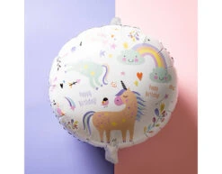 Helium Ballon Happy Birthday Unicorn Leeg 45cm -Feestartikelen Winkel helium ballon happy birthday unicorn leeg 45cm 2