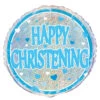 Helium Ballon Happy Christening Blauw 45cm Leeg -Feestartikelen Winkel helium ballon happy christening blauw 45cm leeg