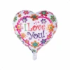 Helium Ballon Hart I Love You Bloemen 45cm Leeg