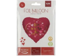 Helium Ballon Hart Love Is In The Air Leeg 45cm -Feestartikelen Winkel helium ballon hart love is in the air leeg 45cm 2