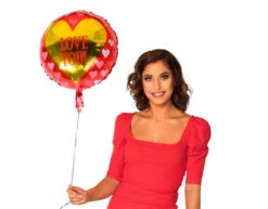 Helium Ballon Hart Love You Goud 45cm Leeg -Feestartikelen Winkel helium ballon hart love you goud 45cm leeg 2