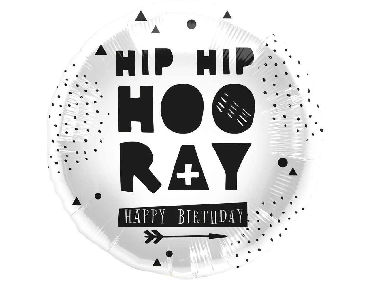 Helium Ballon Hip Hip Hooray Zwart Wit Leeg 45cm 3 Helium Ballon Hip Hip Hooray Zwart Wit Leeg 45cm