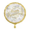 Helium Ballon Jubileum Happy Anniversary 45cm Leeg