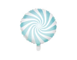 Helium Ballon Lichtblauw Swirl 45cm Leeg