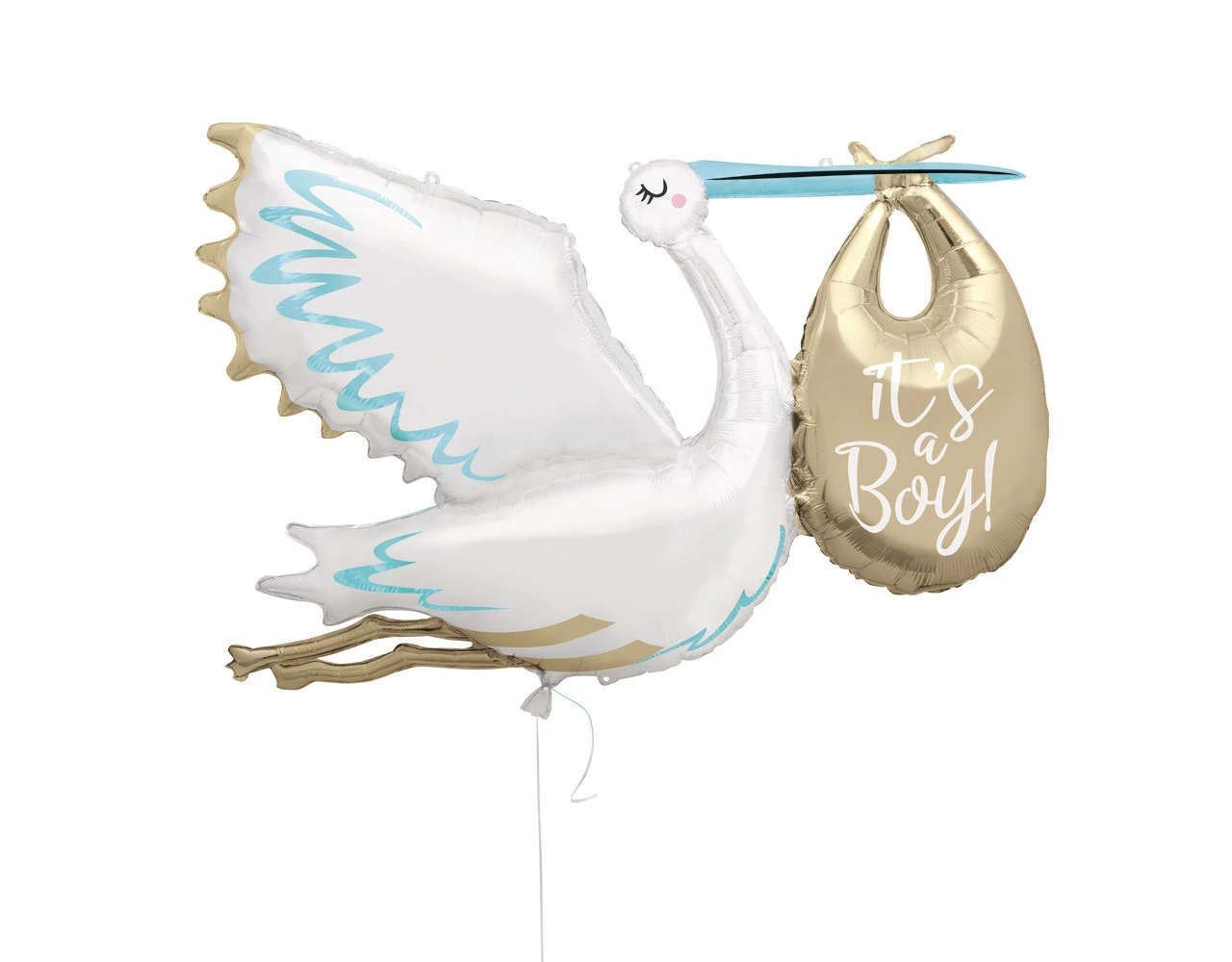 Helium Ballon Ooievaar It's A Boy 1,57m Leeg 3 Helium Ballon Ooievaar It's A Boy 1,57m Leeg