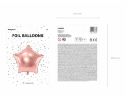 Helium Ballon Ster Rose Goud Leeg 70cm -Feestartikelen Winkel helium ballon ster rose goud leeg 70cm 1