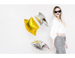 Helium Ballon Ster Zilver Leeg 48cm -Feestartikelen Winkel helium ballon ster zilver leeg 48cm 3