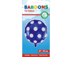 Helium Ballon Stippen Blauw 45cm Leeg -Feestartikelen Winkel helium ballon stippen blauw 45cm leeg 1