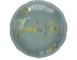 Helium Ballon Thankyou Goud Blauw Leeg 45cm